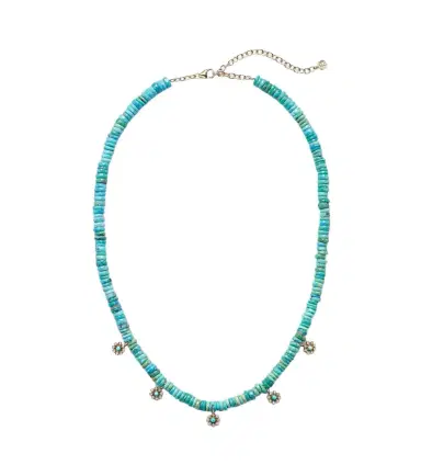 Sydney Evan Daisy 14kt gold beaded necklace with diamonds | Thumbnail 1