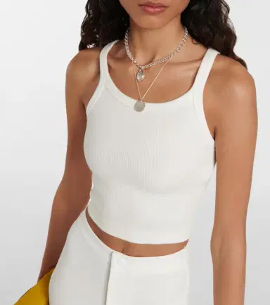 Wardrobe.NYC Wardrobe. NYC x Hailey Bieber HB cropped cotton-blend tank top | Thumbnail 2