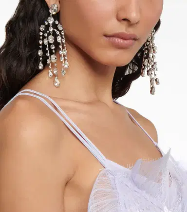 Jennifer Behr Ophelia embellished drop earrings | Thumbnail 5