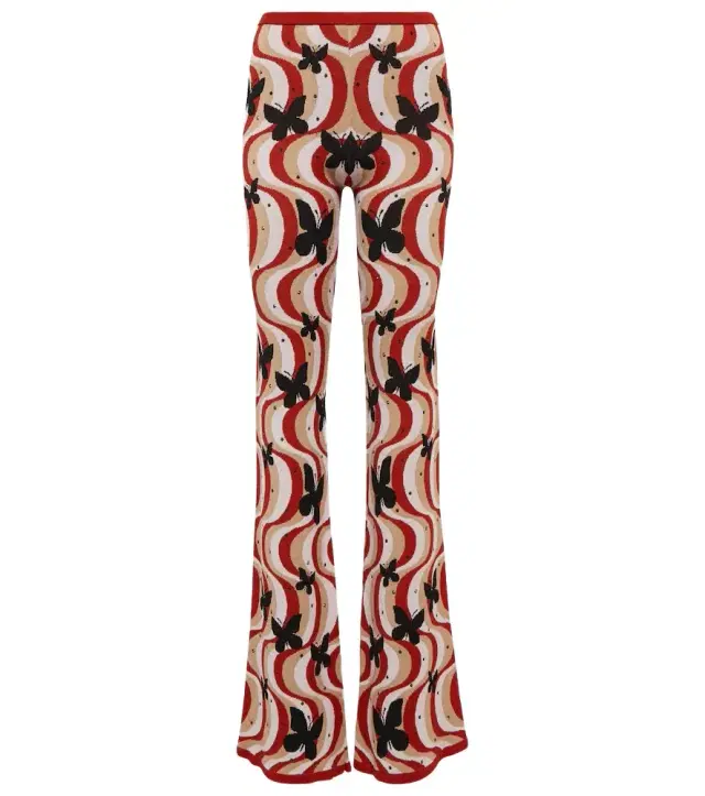Alessandra Rich Printed high-rise flare pants