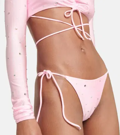Alessandra Rich Crystal-embellished ruched bikini | Thumbnail 4