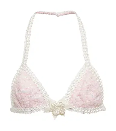 Alessandra Rich Embroidered cotton-blend Lurex bra | Thumbnail 1