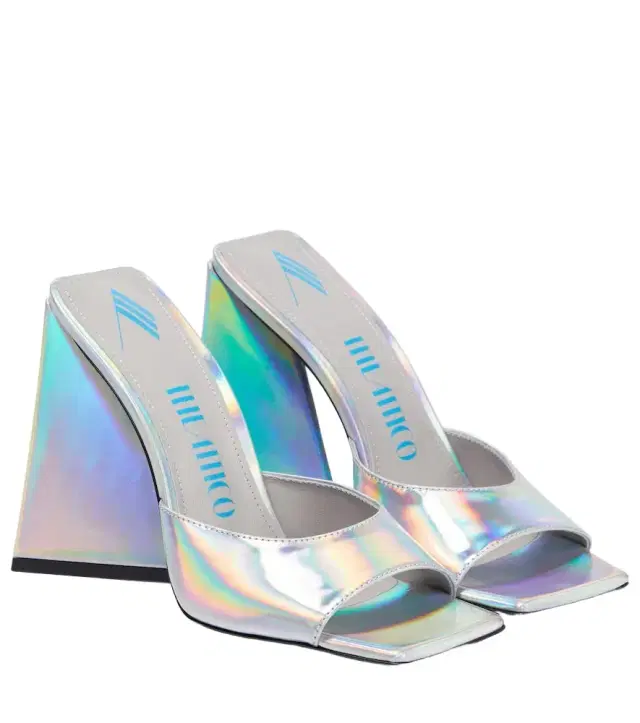 The Attico Devon metallic leather mules
