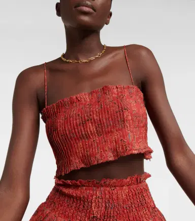 SIR Allegra floral ramie crop top | Thumbnail 3
