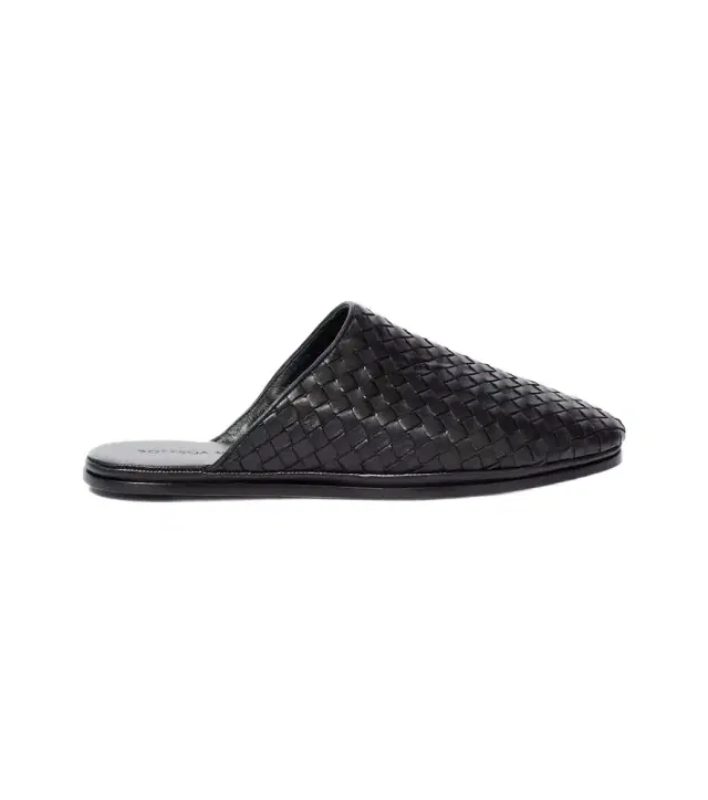 Intrecciato leather slippers