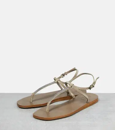 Brunello Cucinelli Embellished suede thong sandals | Thumbnail 4