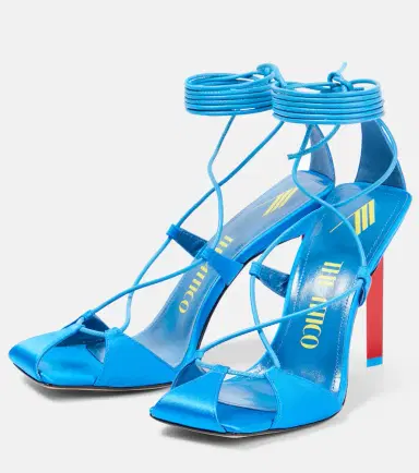 The Attico Adele lace-up satin sandals | Thumbnail 3