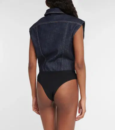 Alaïa Alaïa Denim cotton-blend bodysuit | Thumbnail 2