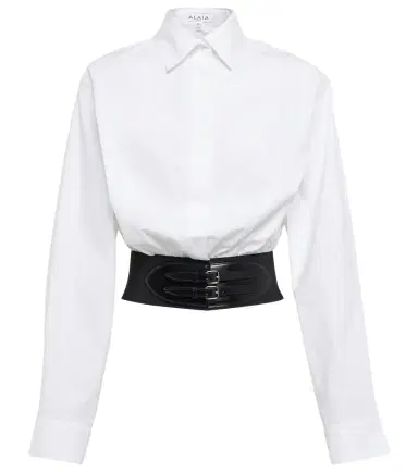 Alaïa Alaïa Belted cotton poplin shirt | Thumbnail 1 Alaïa Alaïa Belted cotton poplin shirt | Thumbnail 1