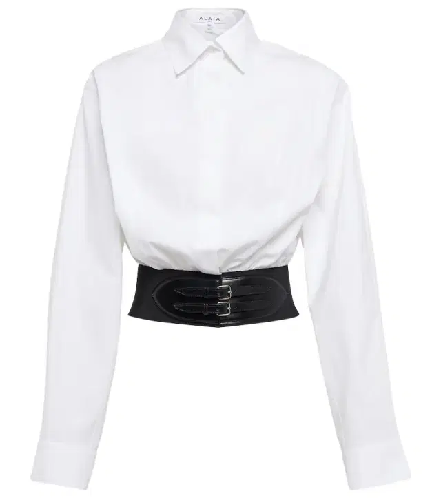 Alaïa Belted cotton poplin shirt
