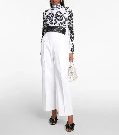 Alaïa Alaïa Calligraphy jacquard crop top | Thumbnail 2 Alaïa Alaïa Calligraphy jacquard crop top | Thumbnail 2
