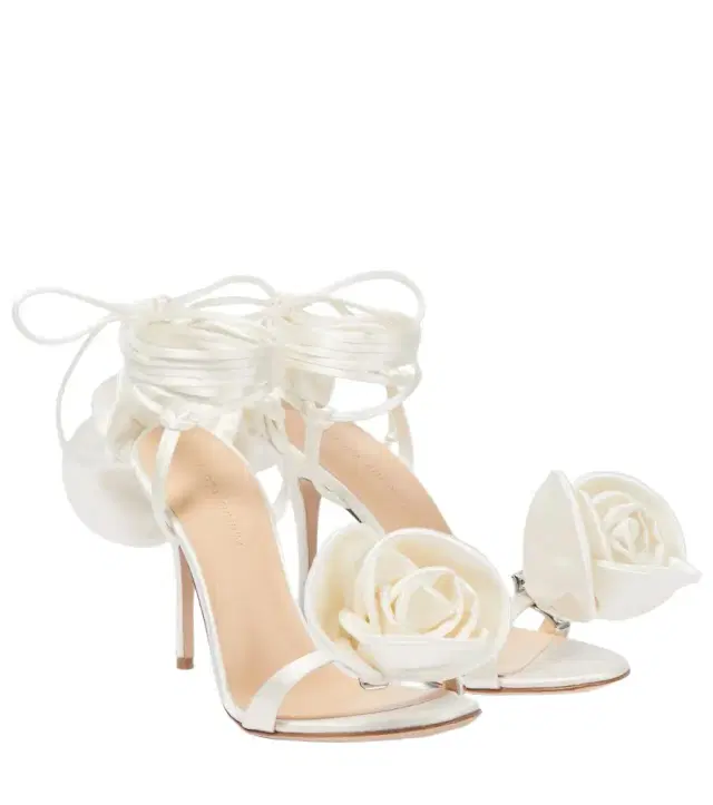 Magda Butrym Floral-appliqué satin sandals