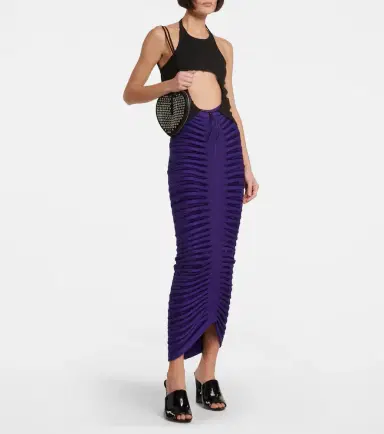 Alaïa Alaïa Halter neck ruched cotton top | Thumbnail 3