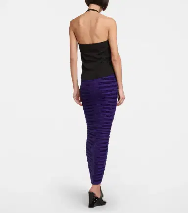 Alaïa Alaïa Halter neck ruched cotton top | Thumbnail 4