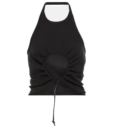 Alaïa Alaïa Halter neck ruched cotton top | Thumbnail 1