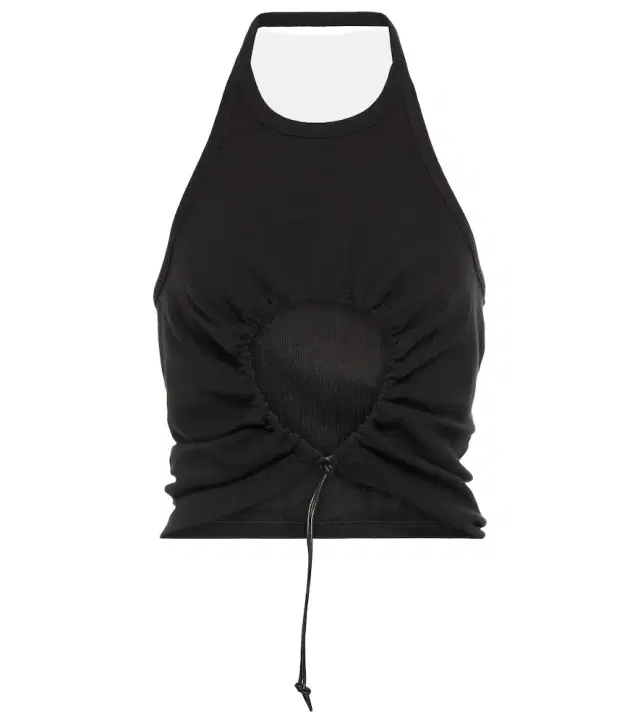 Alaia Alaïa Halter neck ruched cotton top