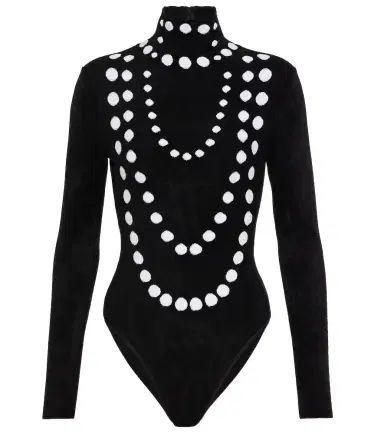 Alaïa Alaïa Jacquard velvet chenille bodysuit | Thumbnail 1 Alaïa Alaïa Jacquard velvet chenille bodysuit | Thumbnail 1