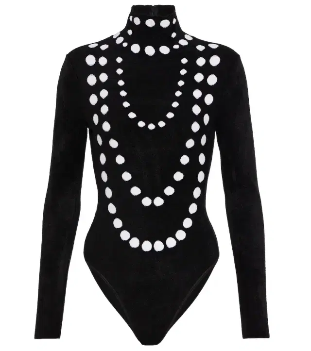 Alaia Alaïa Jacquard velvet chenille bodysuit