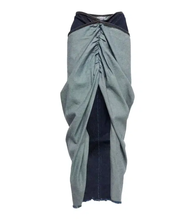 Alaia Alaïa Draped denim maxi skirt