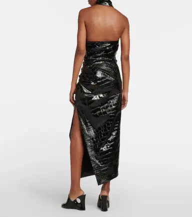 Alaïa Alaïa Asymmetric croc-effect midi dress | Thumbnail 3