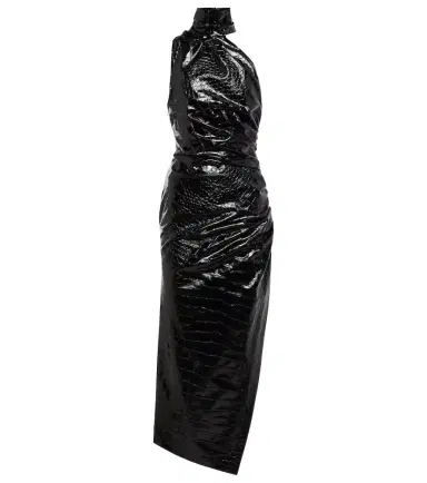 Alaïa Alaïa Asymmetric croc-effect midi dress | Thumbnail 1