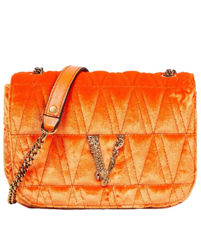 Versace Virtus Small velvet shoulder bag