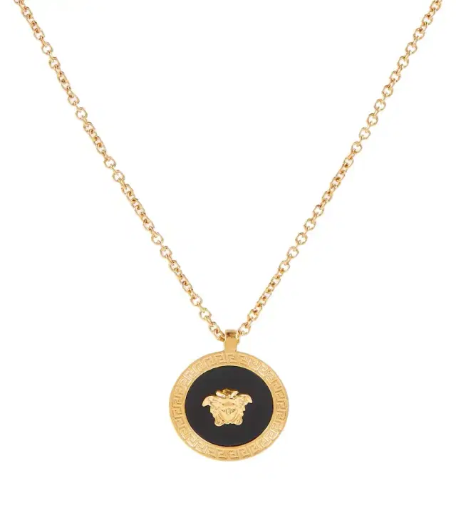 Medusa enamel pendant necklace