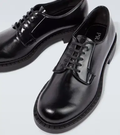 Prada Brushed leather Derby shoes | Thumbnail 4