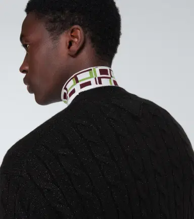 Prada Metallic knit wool-blend sweater | Thumbnail 4
