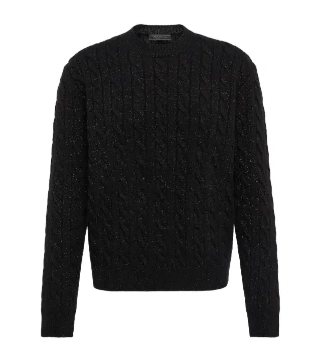 Metallic knit wool-blend sweater
