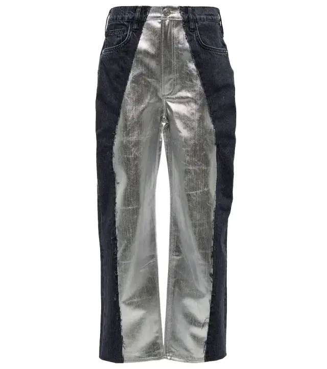 Frame Pieced mid-rise straight jeans