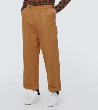 Wales Bonner Dusk pleated cotton and cashmere pants | Thumbnail 3