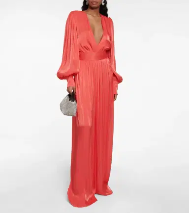 Costarellos Racine Lurex georgette jumpsuit | Thumbnail 5
