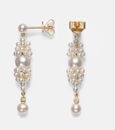 Sophie Bille Brahe Rêve de Diamant 14kt gold earrings with diamonds and pearls | Thumbnail 2 Sophie Bille Brahe Rêve de Diamant 14kt gold earrings with diamonds and pearls | Thumbnail 2