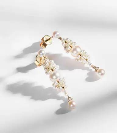 Sophie Bille Brahe Rêve de Diamant 14kt gold earrings with diamonds and pearls | Thumbnail 5 Sophie Bille Brahe Rêve de Diamant 14kt gold earrings with diamonds and pearls | Thumbnail 5