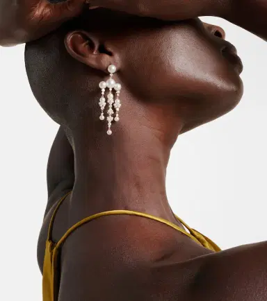 Sophie Bille Brahe Jardin De Rêve 14kt gold drop earrings with diamonds and pearls | Thumbnail 3 Sophie Bille Brahe Jardin De Rêve 14kt gold drop earrings with diamonds and pearls | Thumbnail 3
