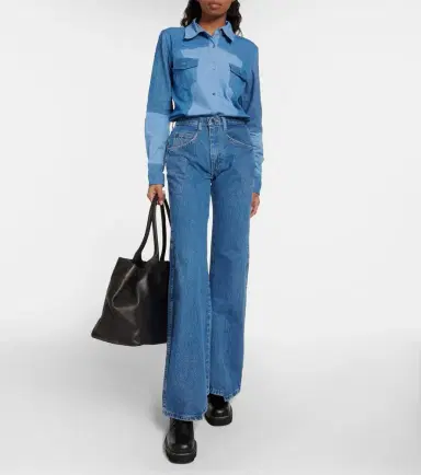 Gabriela Hearst Foster patchwork flared jeans | Thumbnail 6