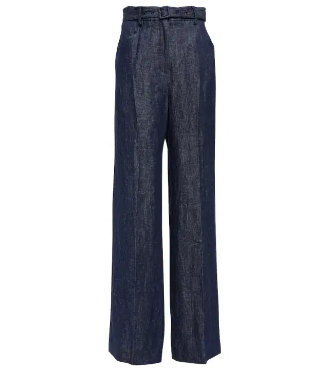 Gabriela Hearst Belted high-rise wide-leg linen pants