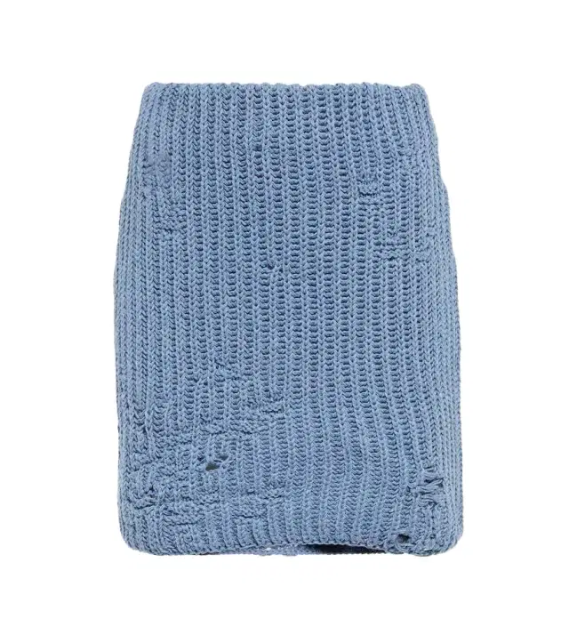 JW Anderson Distressed cotton-blend miniskirt