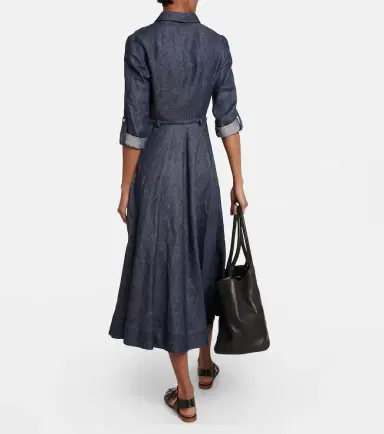 Gabriela Hearst Marley denim midi dress | Thumbnail 3 Gabriela Hearst Marley denim midi dress | Thumbnail 3