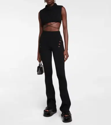 Jean Paul Gaultier Cutout high-rise flared wool pants | Thumbnail 3