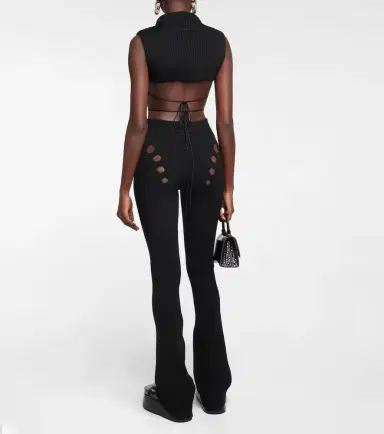 Jean Paul Gaultier Cutout high-rise flared wool pants | Thumbnail 5