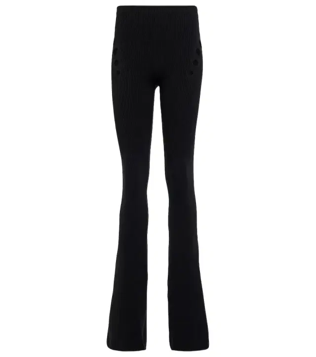 Jean Paul Gaultier Cutout high-rise flared wool pants