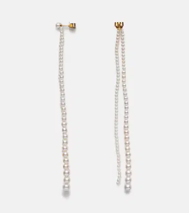 Sophie Bille Brahe Promenade De Perles 14kt gold pearl drop earrings | Thumbnail 2