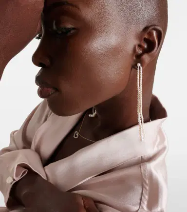 Sophie Bille Brahe Promenade De Perles 14kt gold pearl drop earrings | Thumbnail 3