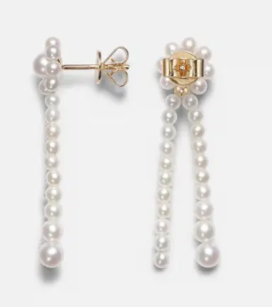 Sophie Bille Brahe Promenade de Fleur 14kt gold earrings with freshwater pearls | Thumbnail 2