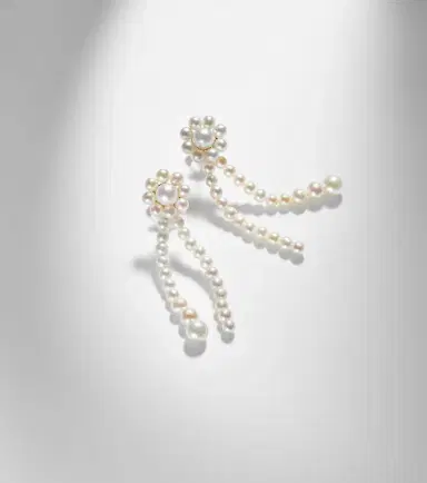 Sophie Bille Brahe Promenade de Fleur 14kt gold earrings with freshwater pearls | Thumbnail 5