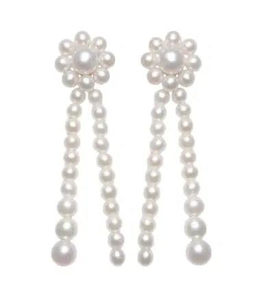 Sophie Bille Brahe Promenade de Fleur 14kt gold earrings with freshwater pearls | Thumbnail 1