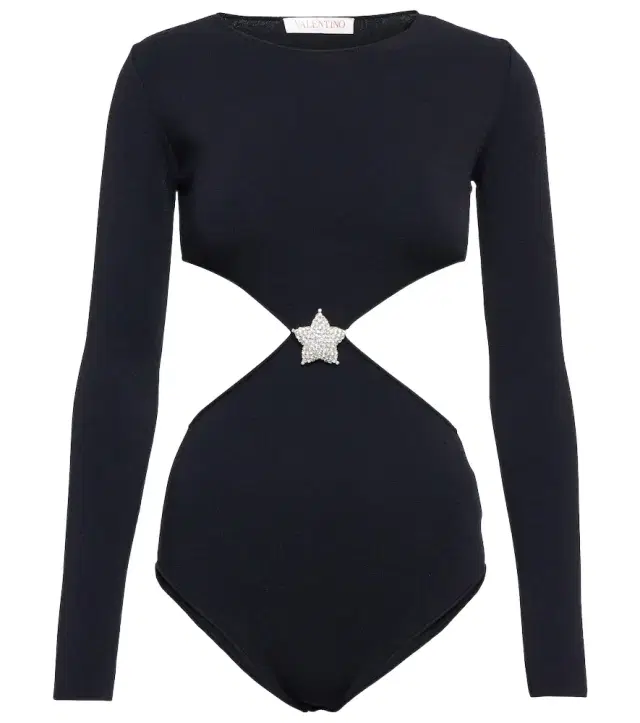 Valentino Embellished cut-out bodysuit