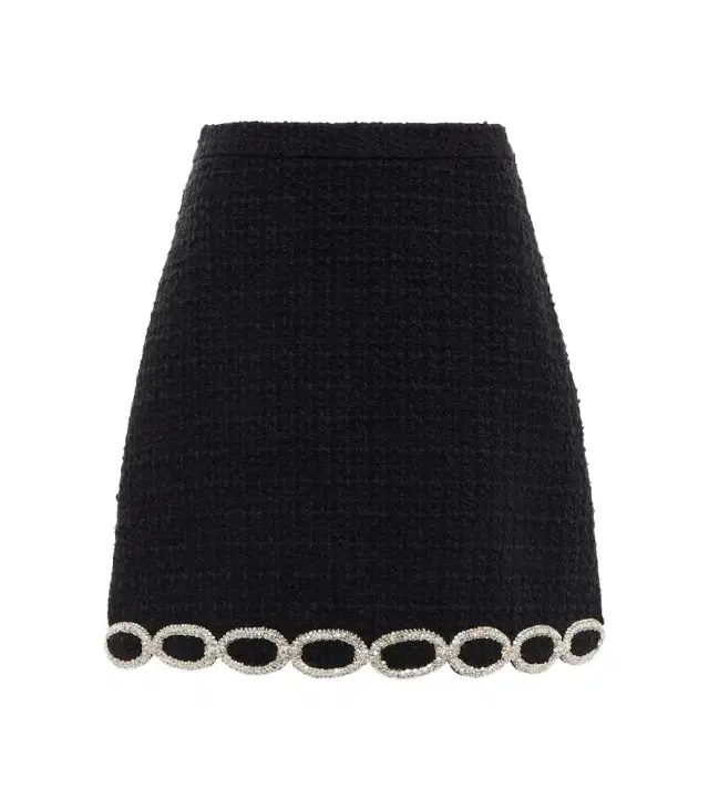 Valentino Embellished tweed miniskirt